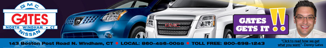 Gates GMC Nissan car dealership in No. Windham, CT
